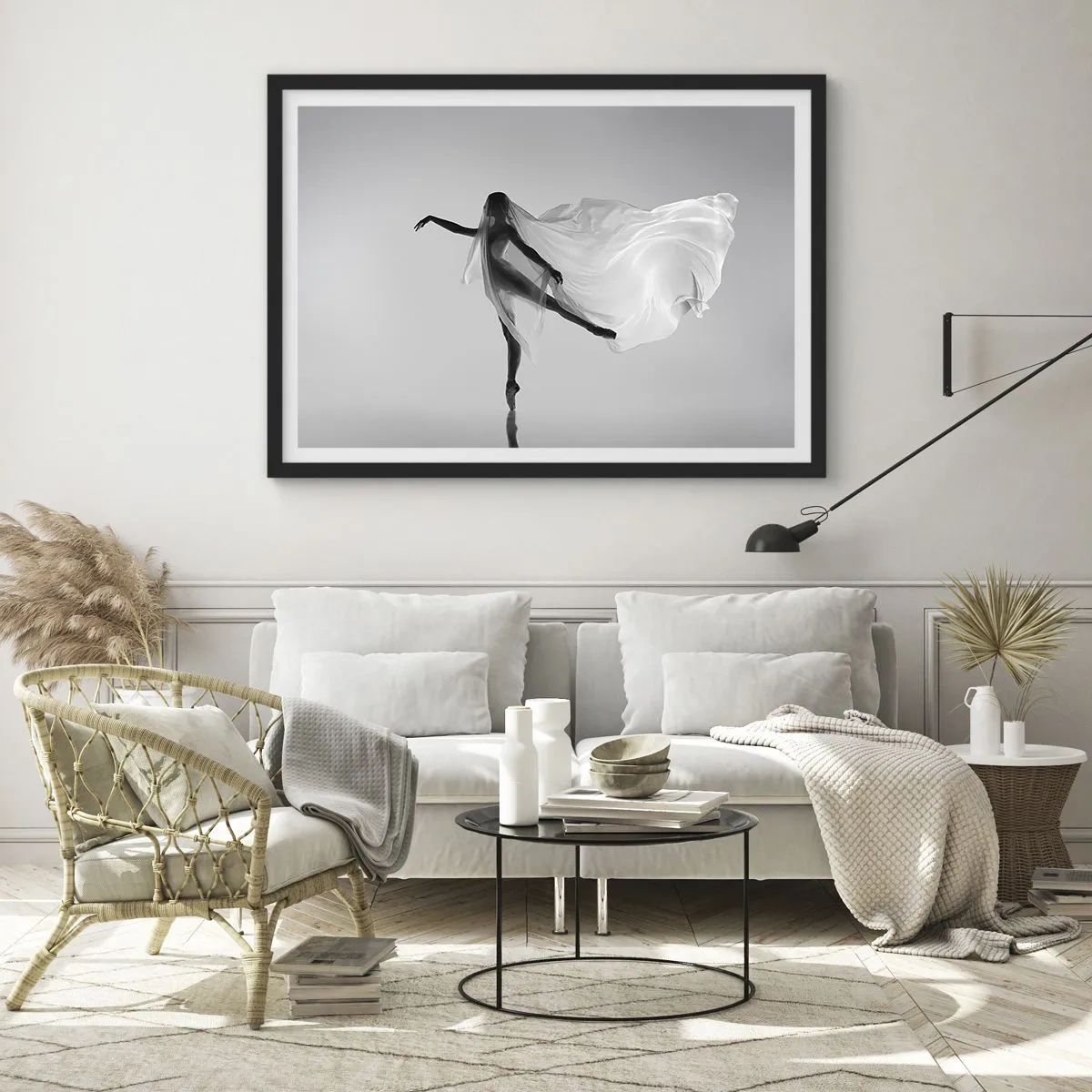 Poster in black frame - Lightness and Grace - 100x70 cm