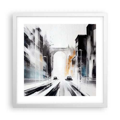 Poster in white frmae - Study of a City: Architecture and Movement - 40x40 cm