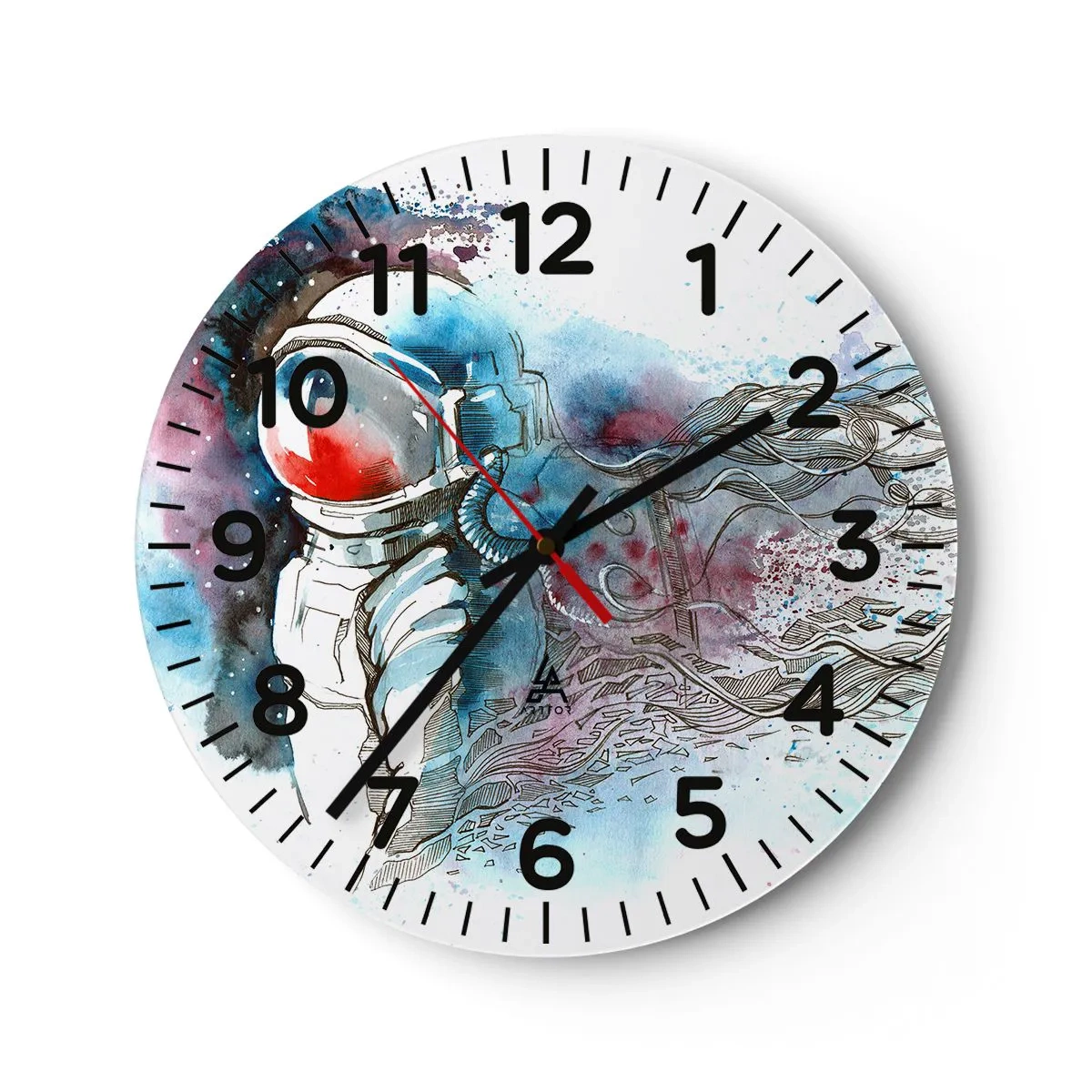 Wall clock - Clock on glass - Alone In Space - 30x30 cm