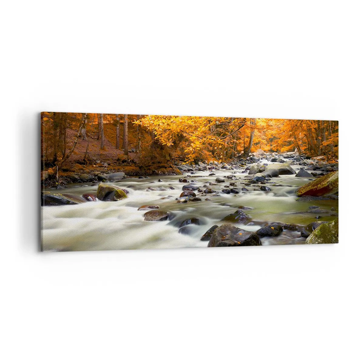 Canvas picture - Brook in a Golden Forest - 120x50 cm