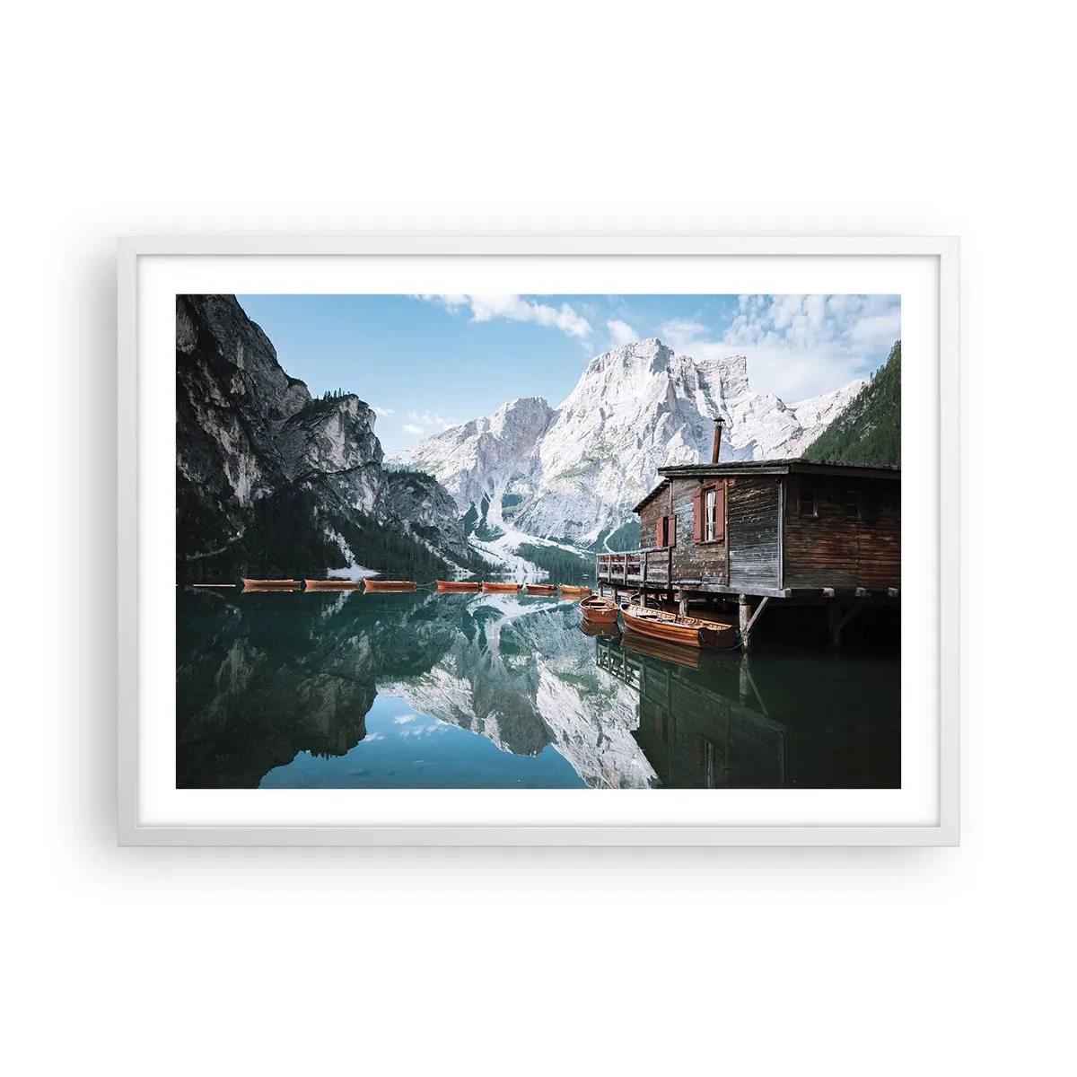 Poster in white frmae - Crystal, Mountain Morning - 70x50 cm