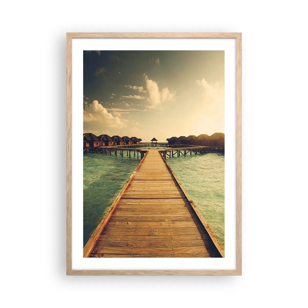 Poster in light oak frame - Warm Welcome - 50x70 cm