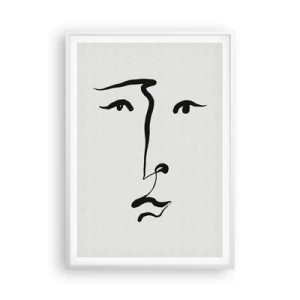 Poster in white frmae - Portrait with One Stroke - 70x100 cm