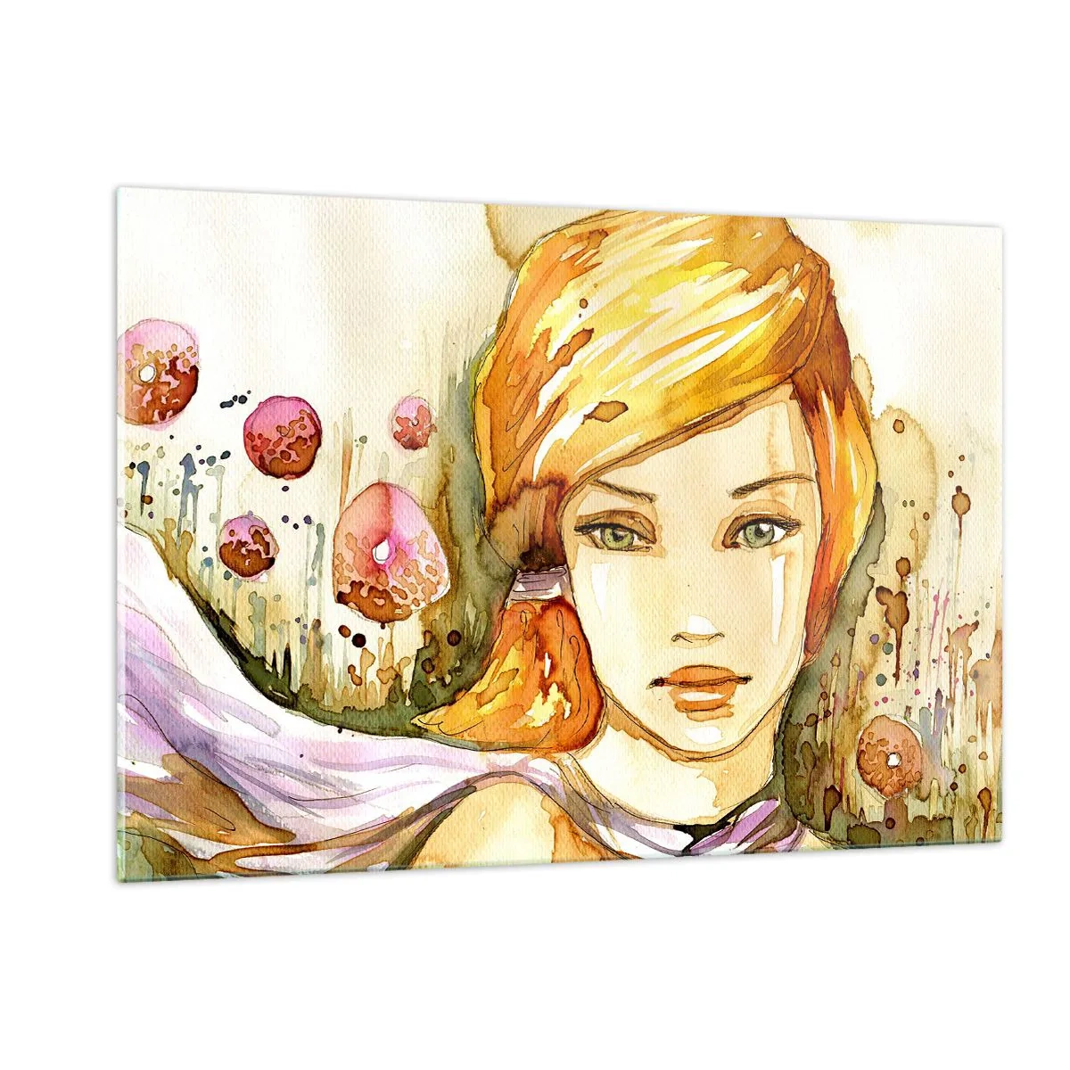 Glass picture - Emerald Gaze, which Silences Anger - 120x80 cm