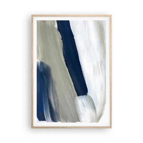 Poster in light oak frame - Encounter with White - 70x100 cm