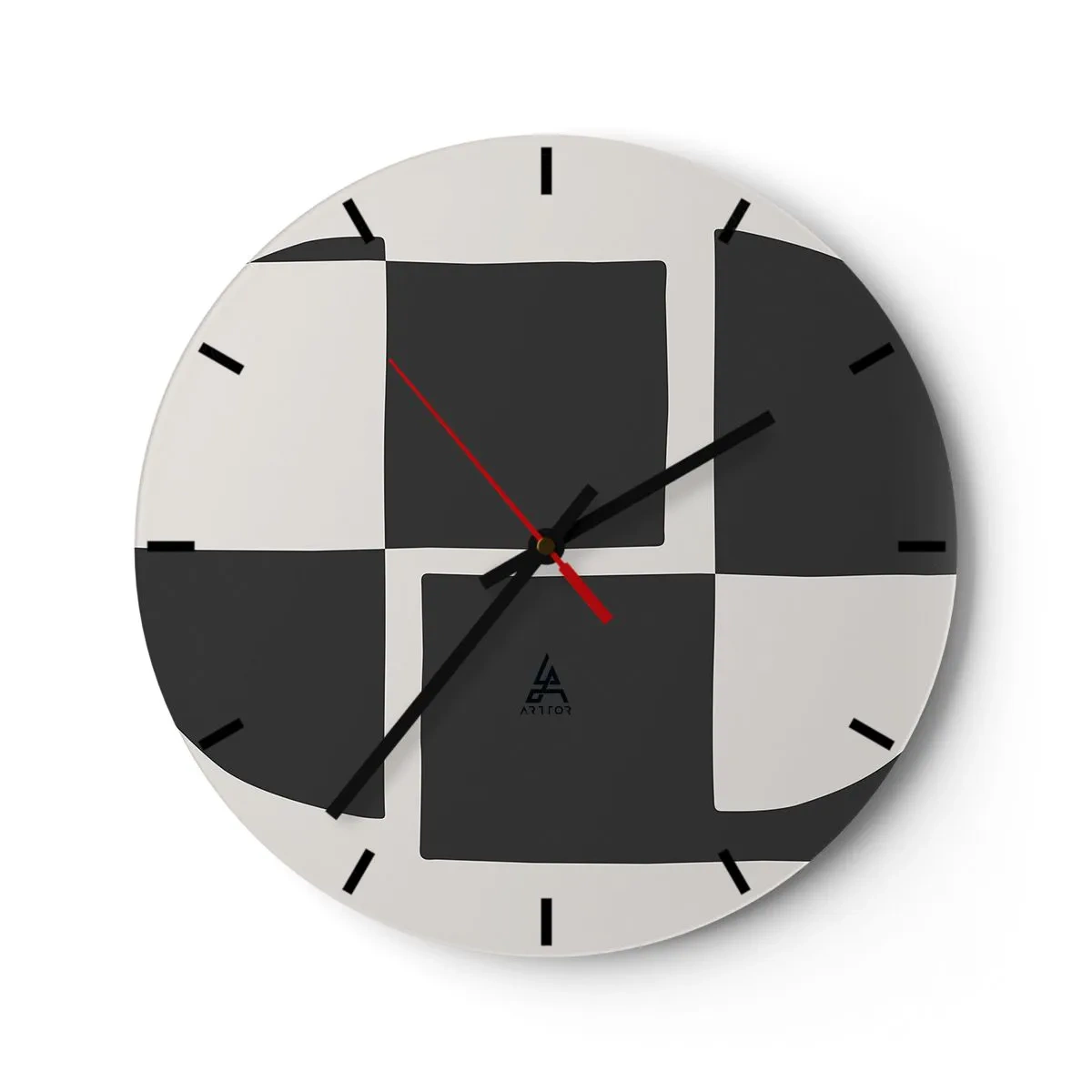 Wall clock - Clock on glass - Antithesis-Synthesis - 40x40 cm