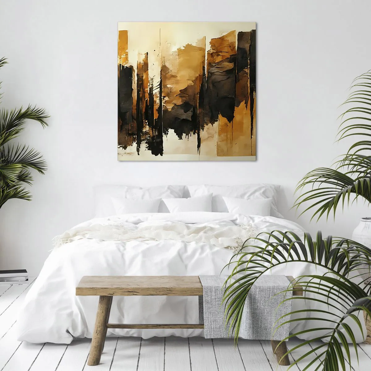 Canvas picture - Harmony of Black and Gold - 60x60 cm
