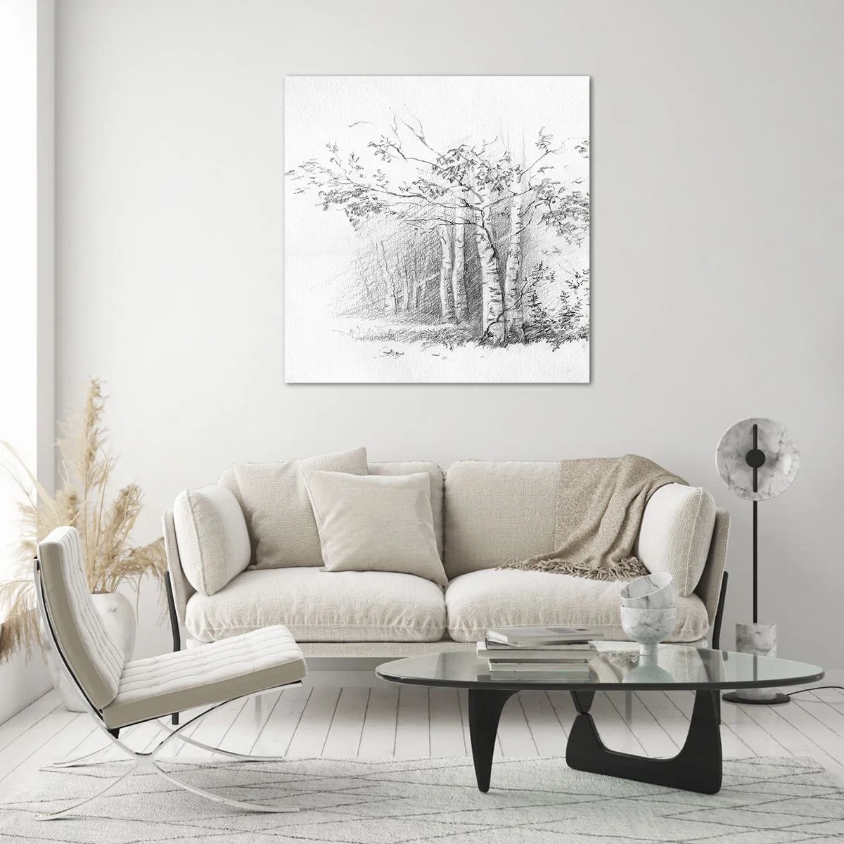 Glass picture - Holiday of Birch Forest - 30x30 cm