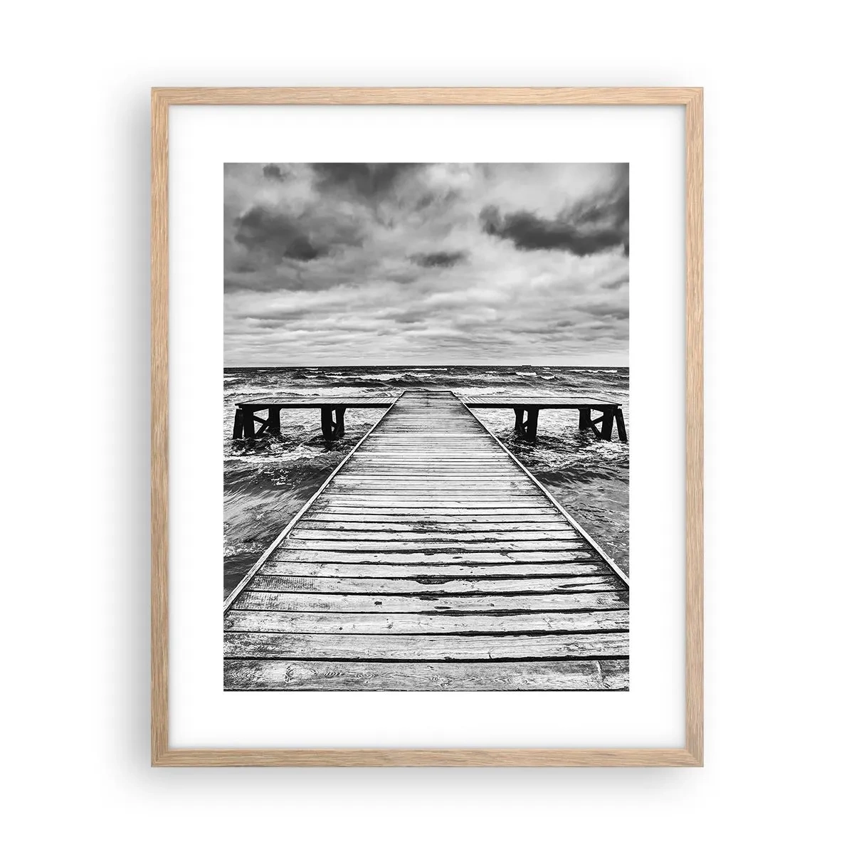 Poster in light oak frame - Waiting for the Wind to Blow away - 40x50 cm