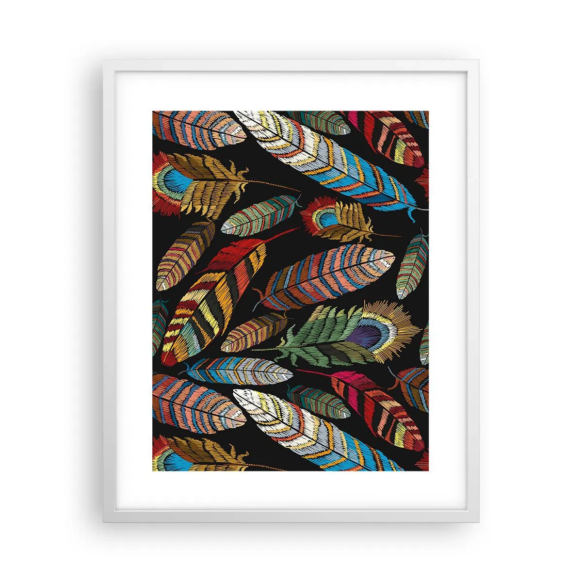 Poster in white frmae - Bird Carnival - 40x50 cm