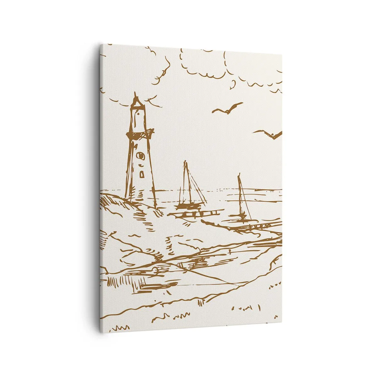 Canvas picture - Outline of a Summer Postcard - 50x70 cm