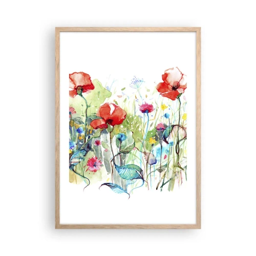 Poster in light oak frame - Meadow in May - 50x70 cm