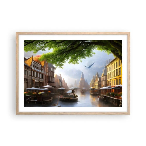 Poster in light oak frame - Dutch Urban Landscape - 70x50 cm