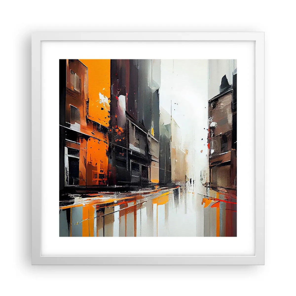 Poster in white frmae - Rainy Day - 40x40 cm