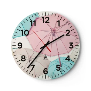 Wall clock - Clock on glass - Sometimes Sun, Sometimes Rain - 40x40 cm