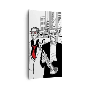 Canvas picture - City Rhapsody in Black and Red - 65x120 cm