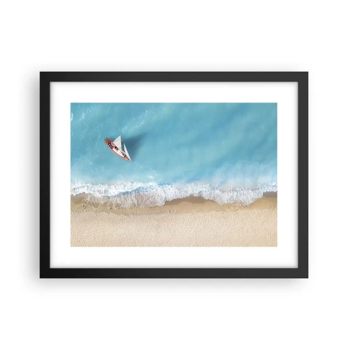 Poster in black frame - On the Border of Blue and Gold - 40x30 cm