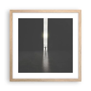 Poster in light oak frame - Step to Bright Future - 40x40 cm