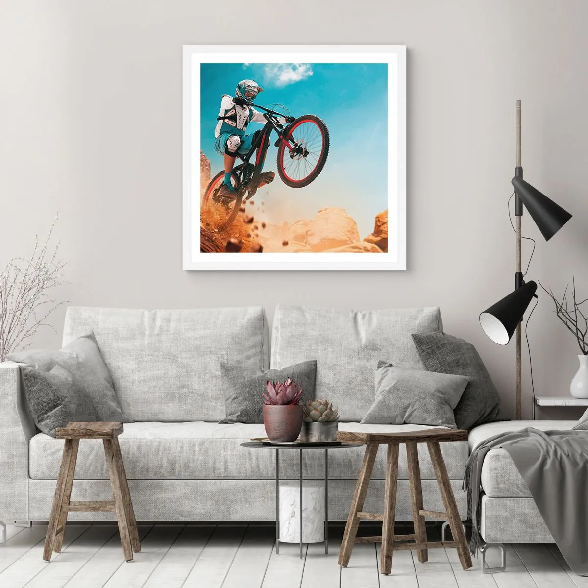 Poster in white frmae - Madness on Wheels - 30x30 cm