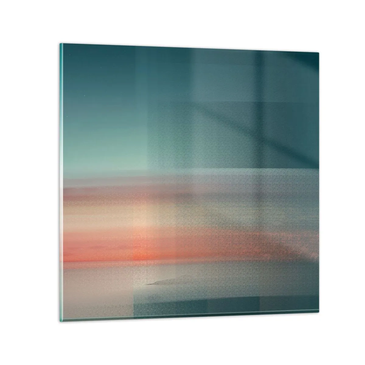 Glass picture - Abstract: Light Waves - 40x40 cm
