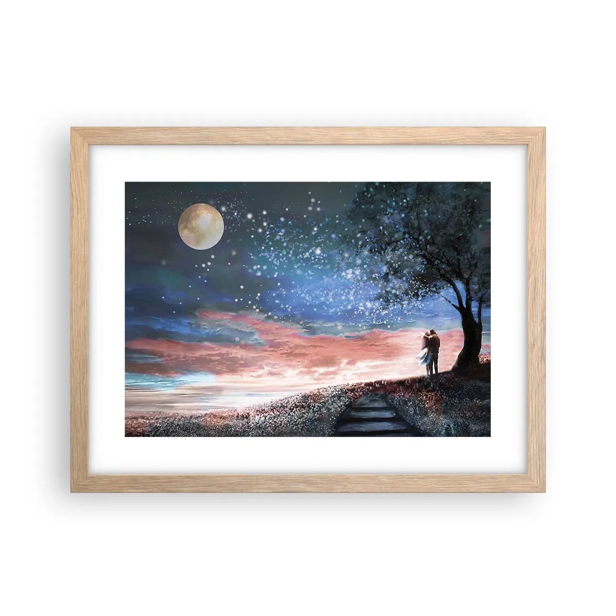 Poster in light oak frame - Starry Spectacle - 40x30 cm
