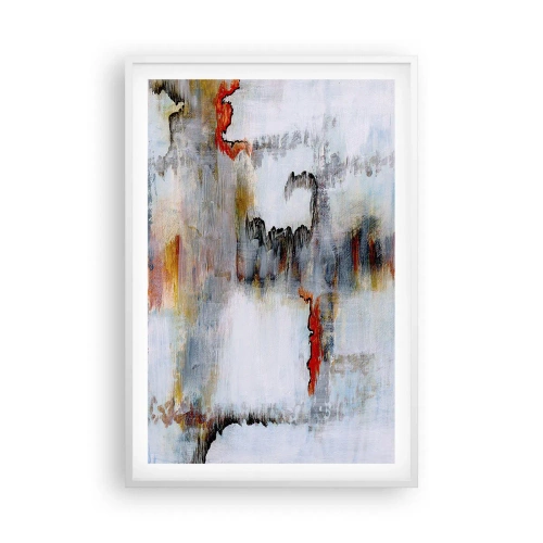 Poster in white frmae - With a Stick on Water - 61x91 cm