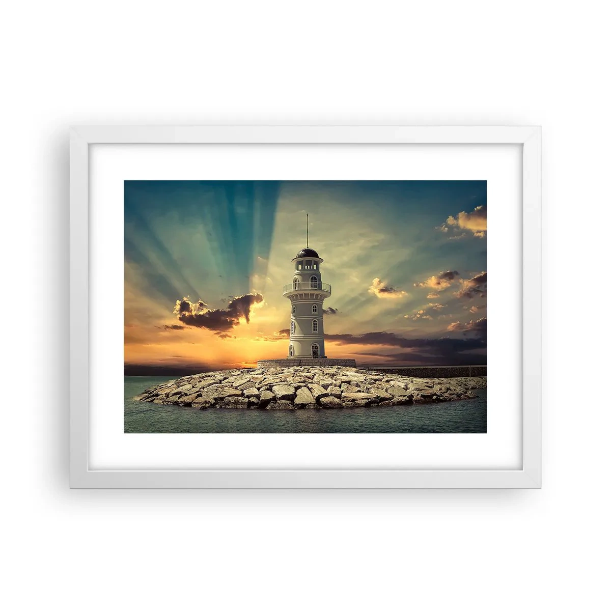 Poster in white frmae - Light, Hope, Beauty - 40x30 cm