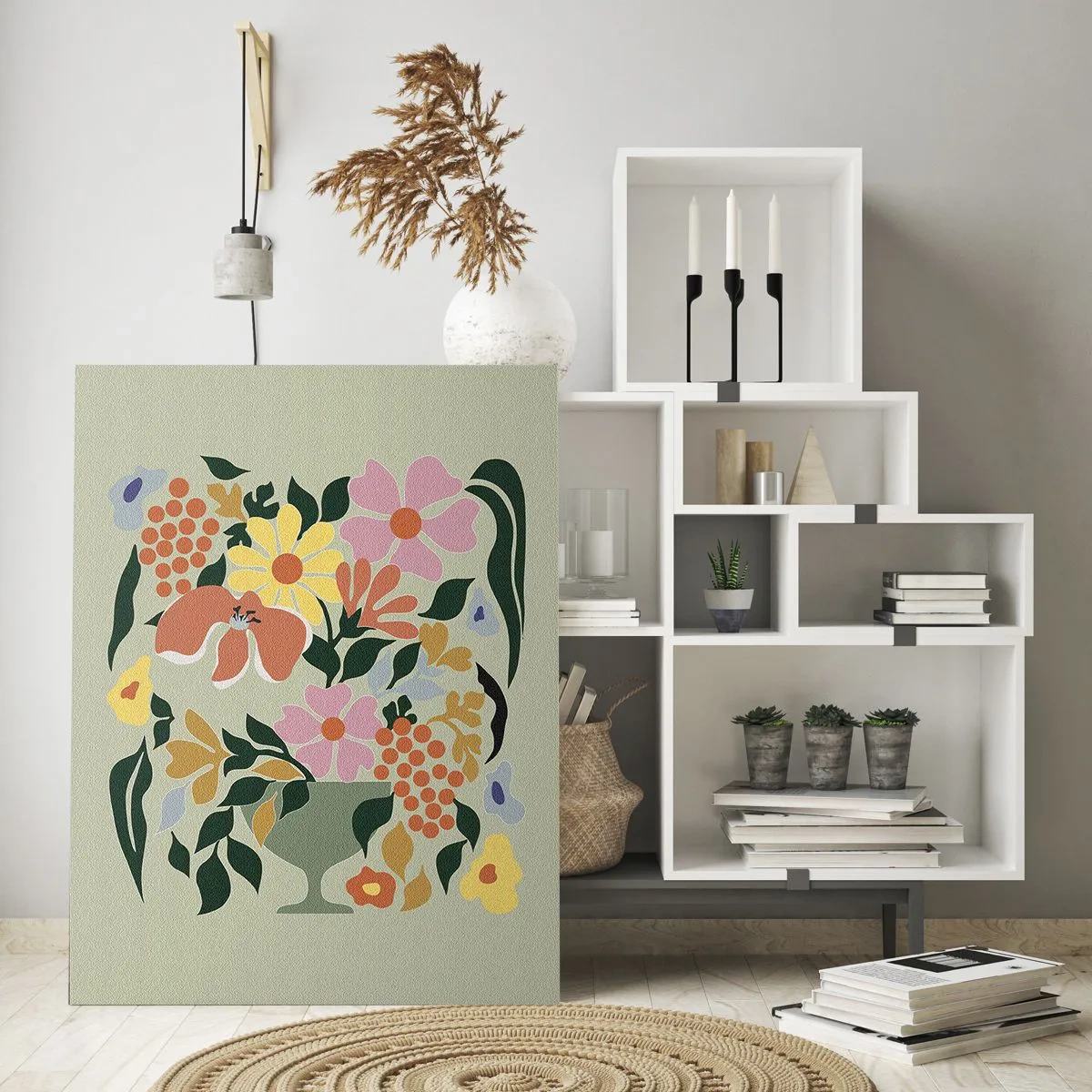 Glass picture - Bouquet Brimming with Life - 50x70 cm