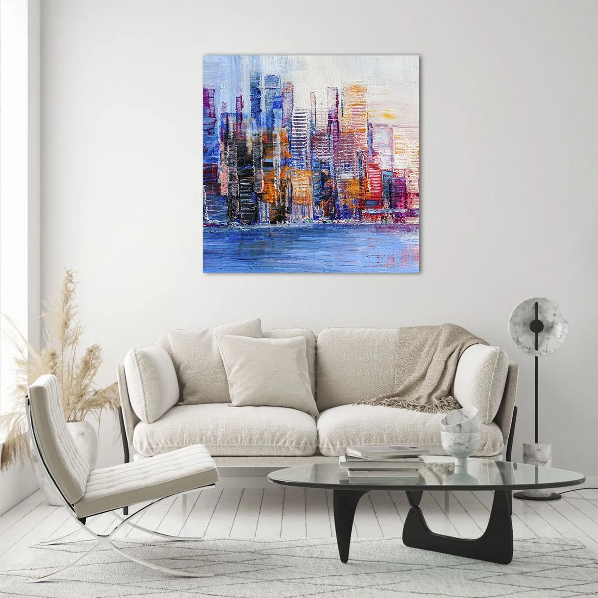 Glass picture - Joyful Metropolis - 60x60 cm