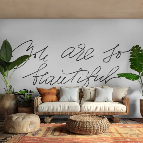Photo Wallpaper Premium Sand - Really, Believe Me... - Typography, Affirmation, Maxim - 100x70 cm