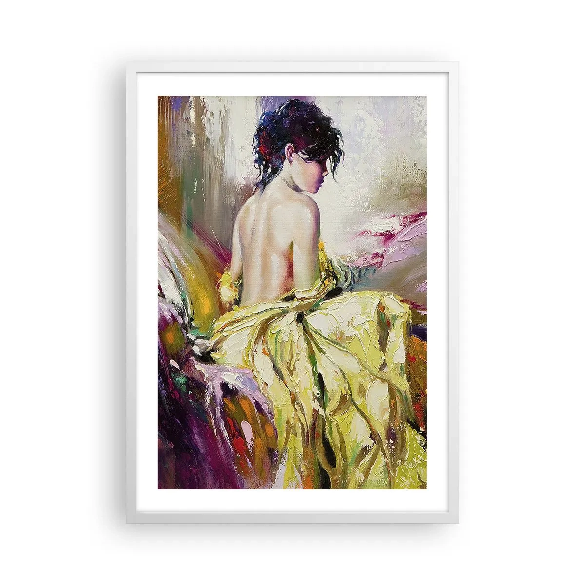 Poster in white frmae - Graceful in Yellow - 50x70 cm