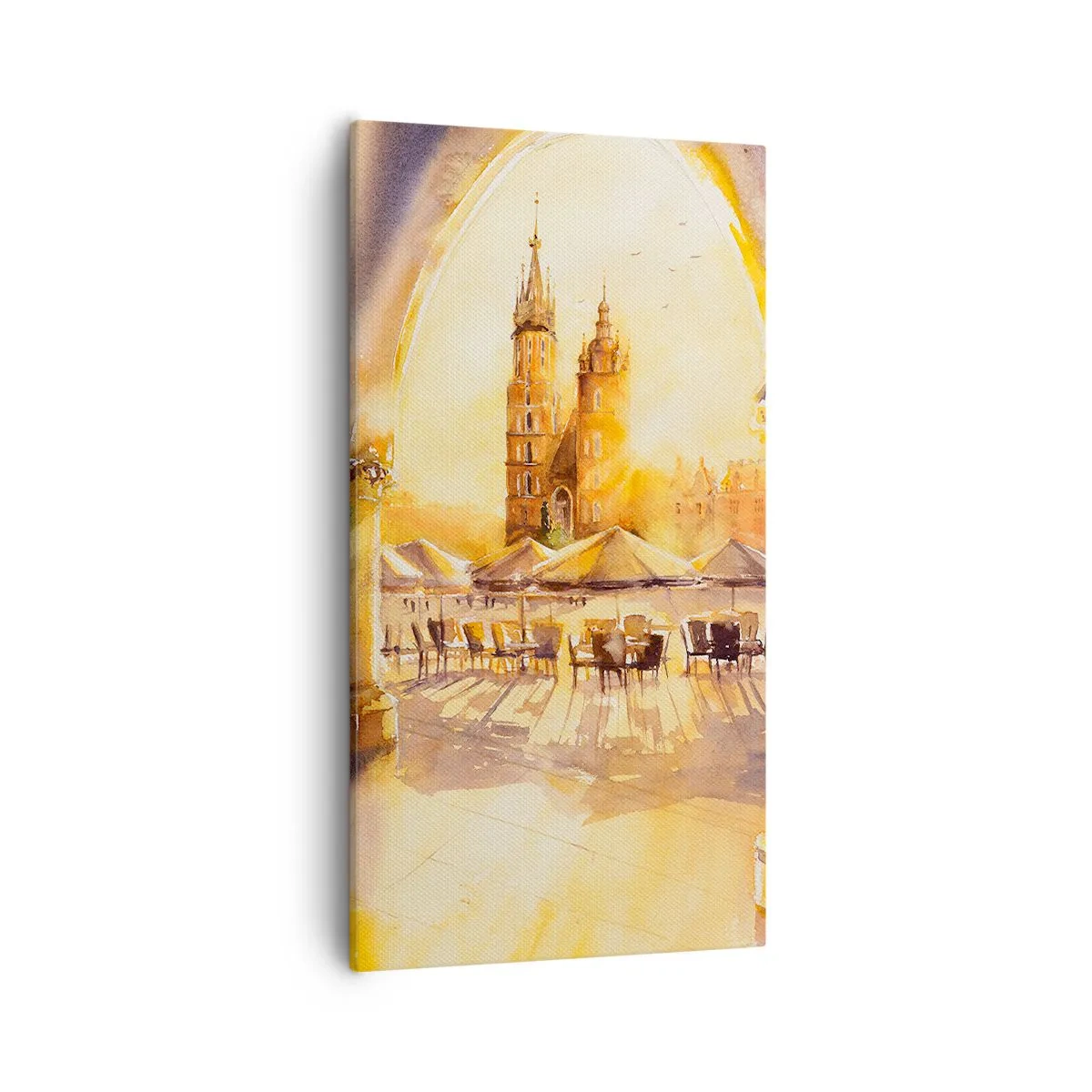 Canvas picture - Sunrise over a Crocow Market - 55x100 cm