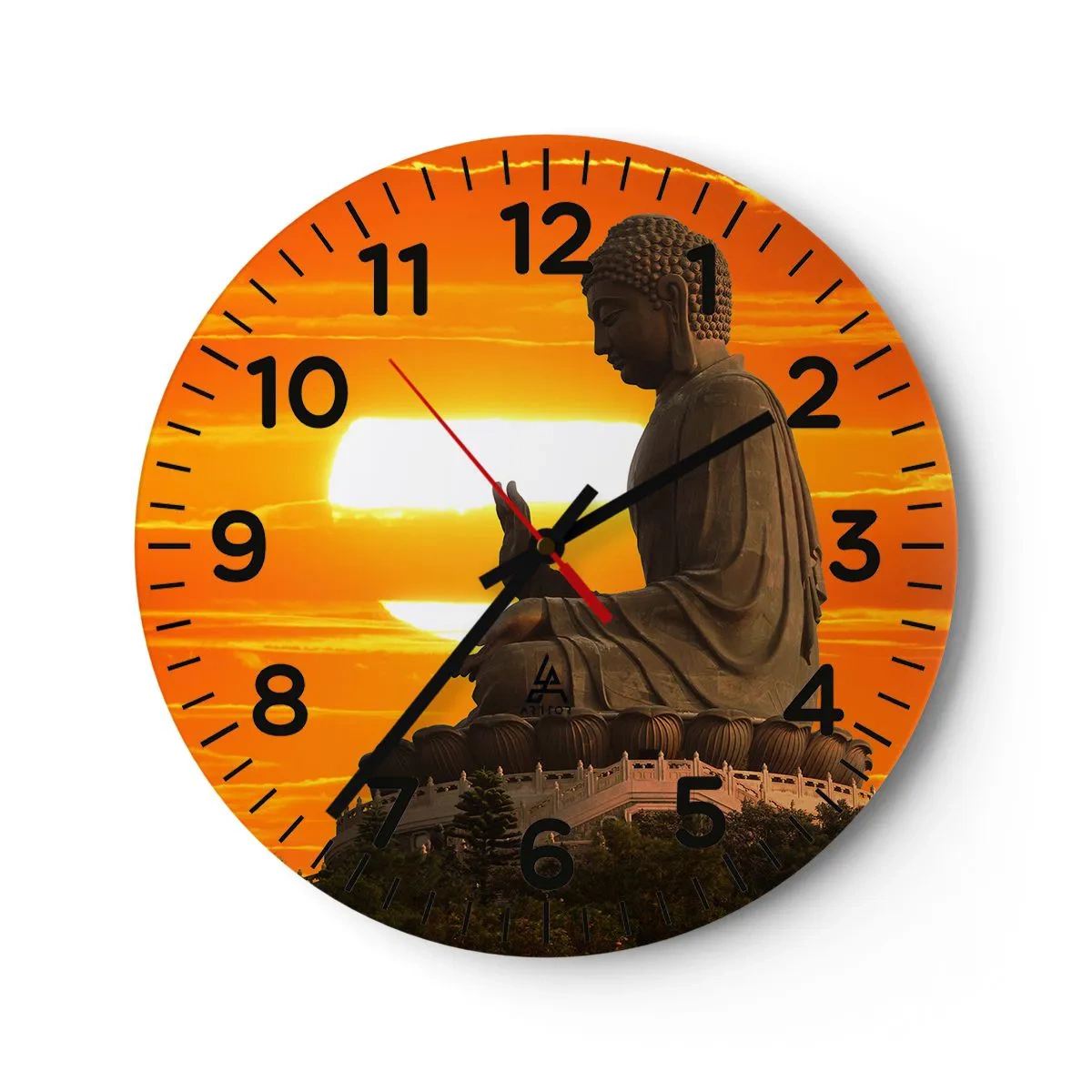 Wall clock - Clock on glass - Facing the World - 40x40 cm
