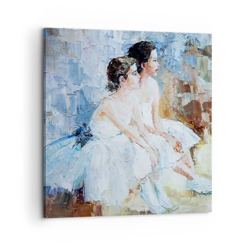 Canvas picture - Young Swans Resting - 60x60 cm