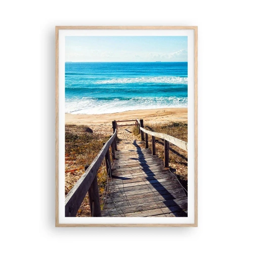 Poster in light oak frame - Run! - 70x100 cm