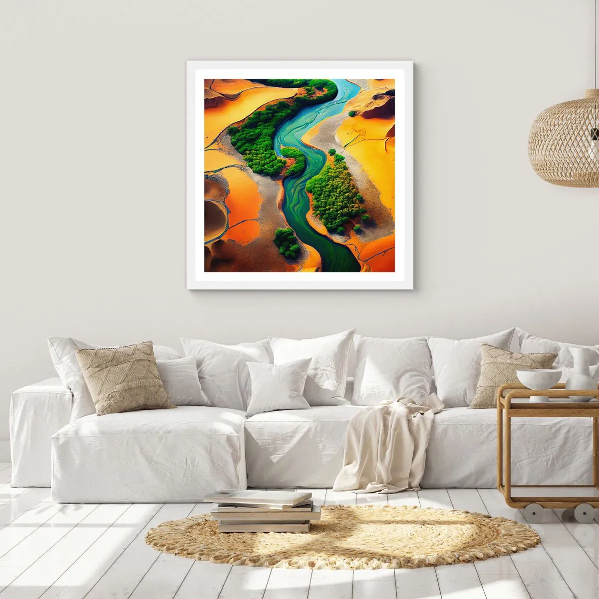 Poster in white frmae - Life-giving River - 50x50 cm