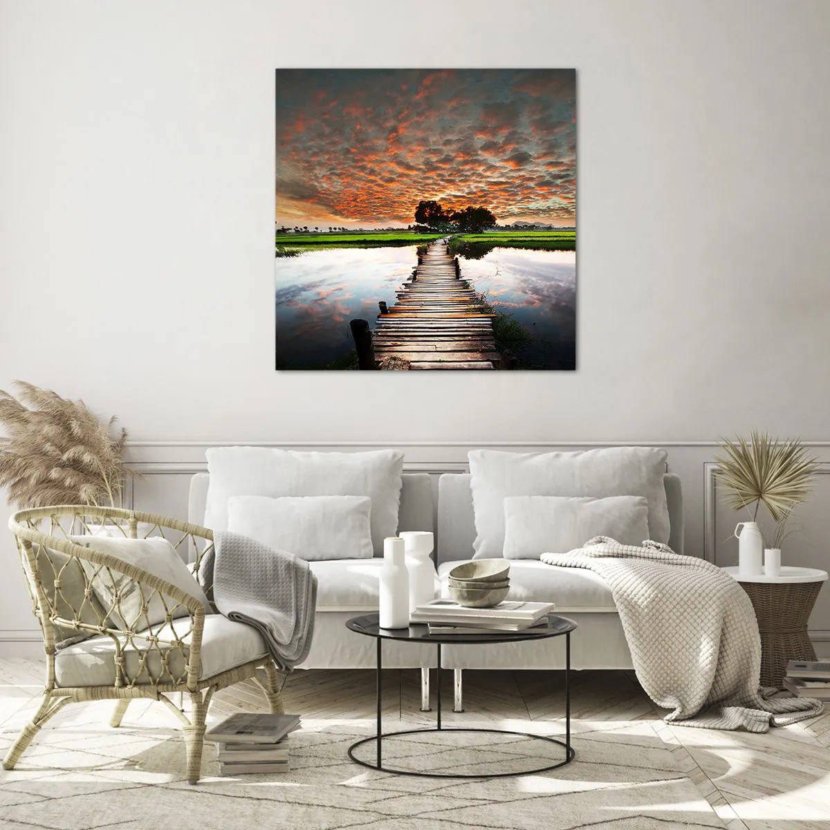 Glass picture - Spread Your Arms and Breathe - 60x60 cm