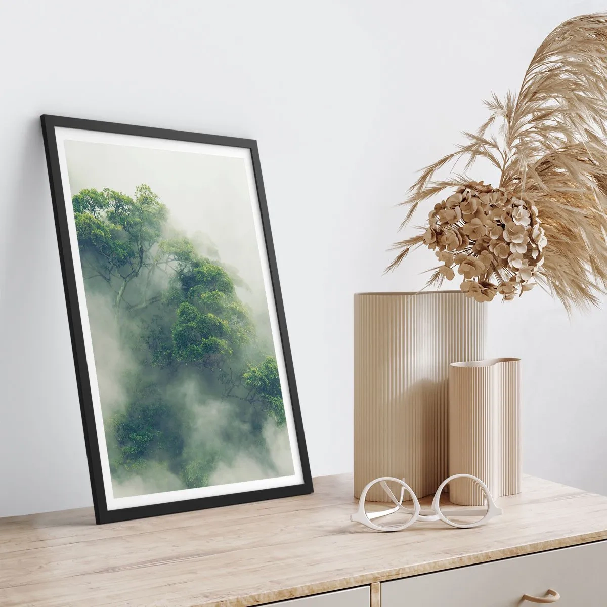 Poster in black frame - Wrapped In Fog - 40x50 cm