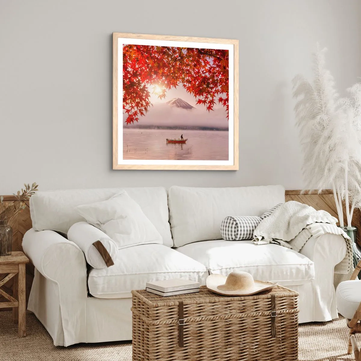 Poster in light oak frame - In Japanese Style - 30x30 cm