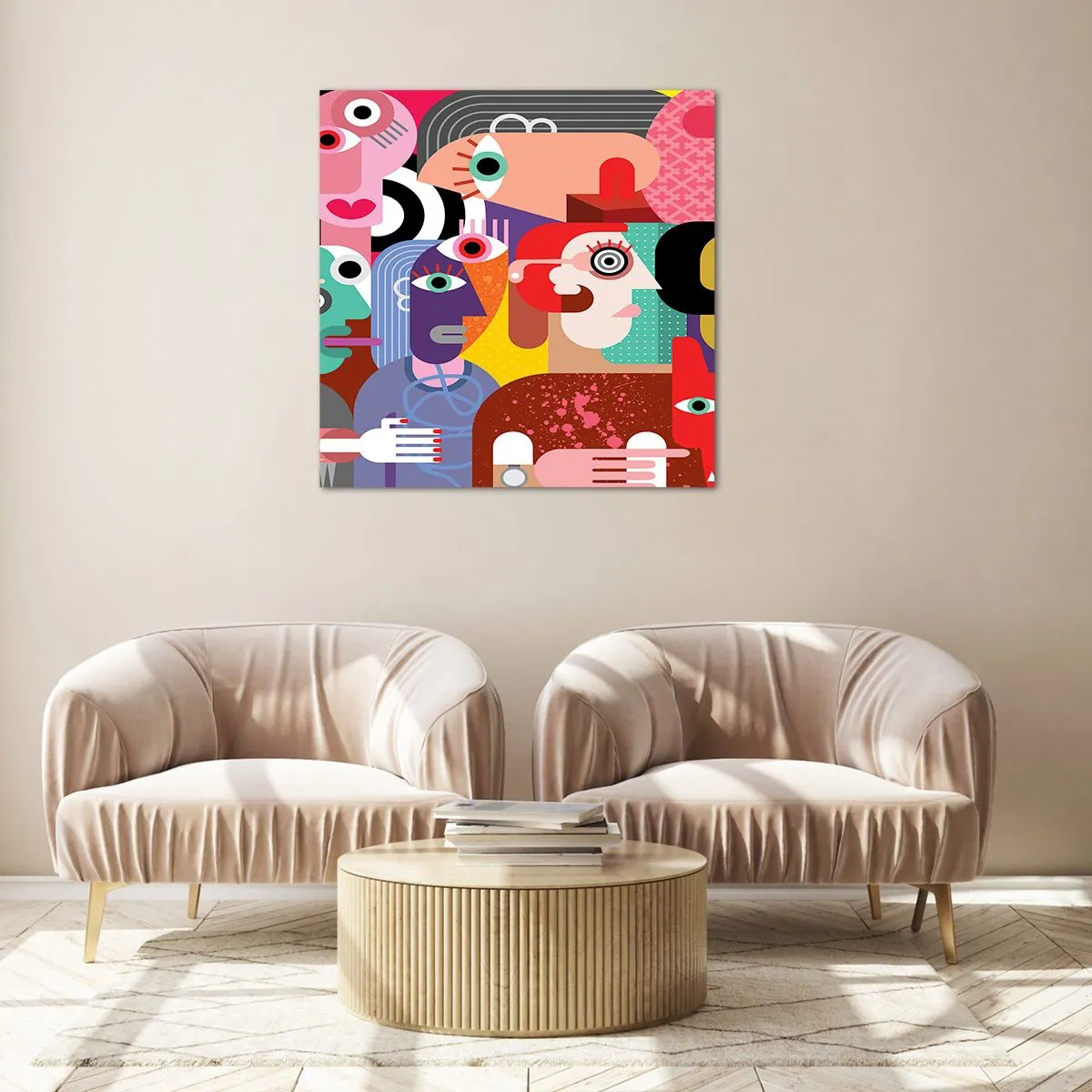 Glass picture - Picasso Sent Us - 60x60 cm