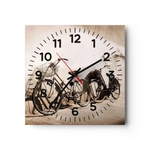 Wall clock - Clock on glass - Unforgetable Charm of the Past - 30x30 cm