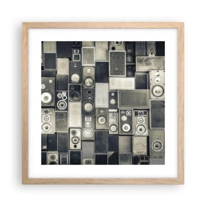 Poster in light oak frame - And Music Is Playing - 40x40 cm