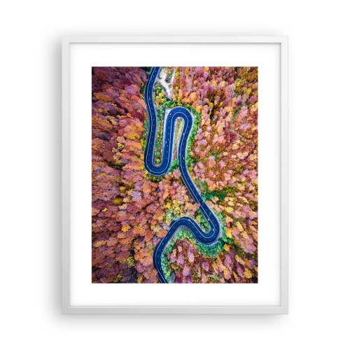 Poster in white frmae - Winding Path through a Forest - 40x50 cm