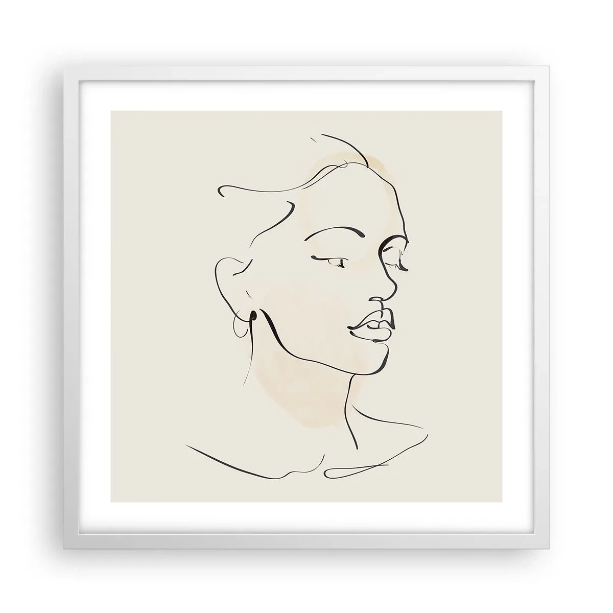 Poster in white frmae - With a Decisive Line - 50x50 cm