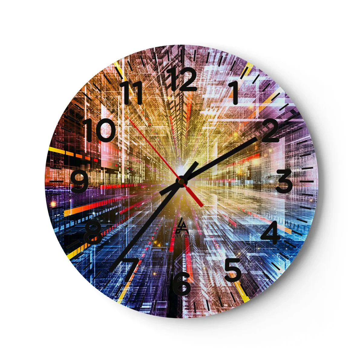 Wall clock - Clock on glass - Light Passage - 30x30 cm