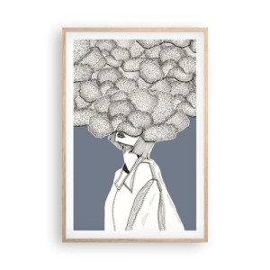 Poster in light oak frame - With Head in the Clouds - 61x91 cm