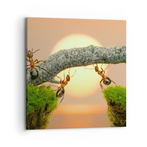 Canvas picture - Joyful, Mutual Work - 70x70 cm