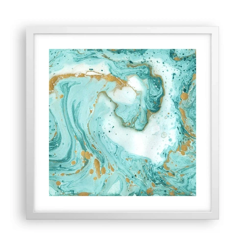 Poster in white frmae - Under the Great Wave of the Edo Period - 40x40 cm