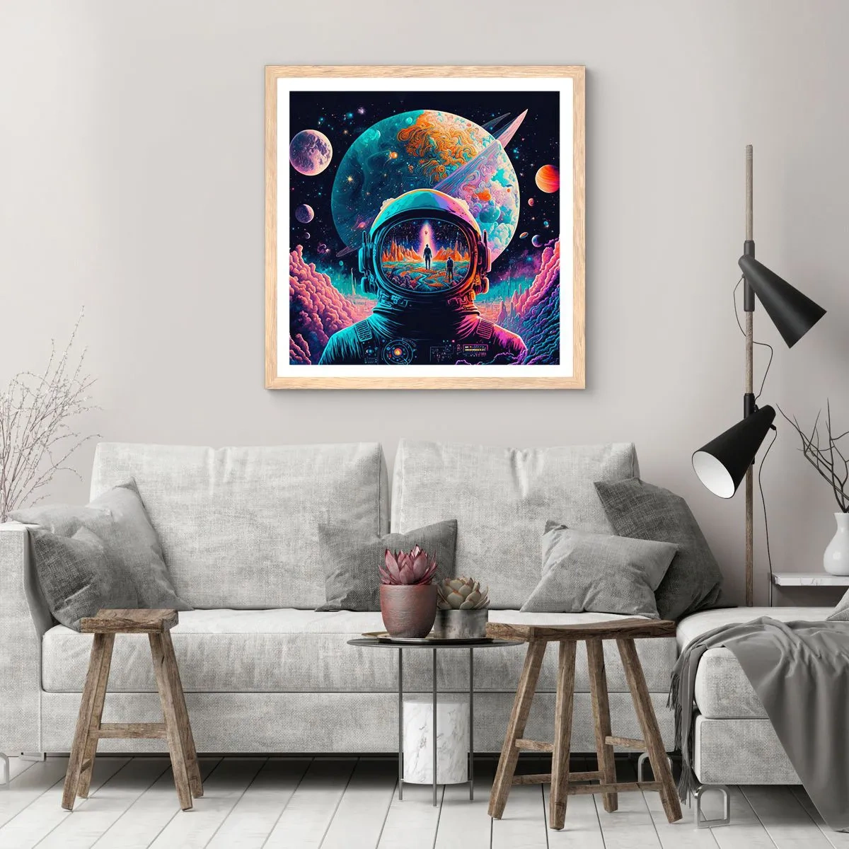 Poster in light oak frame - Philosophers Didn't Imagine This - 40x40 cm