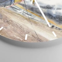 Clock face with lines